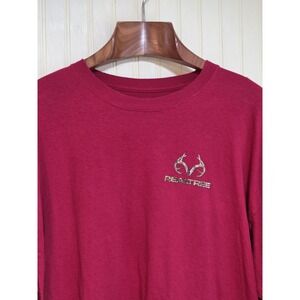 Realtree Shirt Mens Extra Large Red Long Sleeve Hunting Camo Track The‎ Trophy